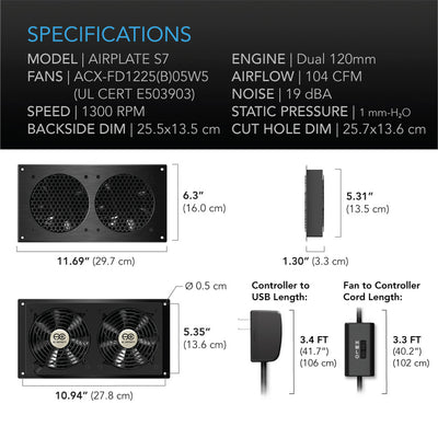 מערכת מאווררים שקטה לקירור בארון תקשורת Ac Infinity APS7