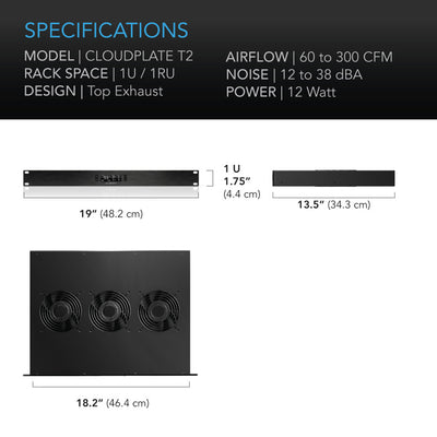 מערכת מאווררים שקטה לקירור בארון תקשורת Ac Infinity CPT2