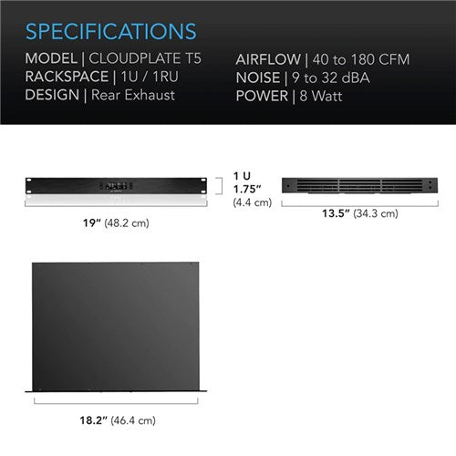 מערכת מאווררים שקטה לקירור בארון תקשורת Ac Infinity CPT5