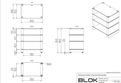 מעמד למערכת סטריאו Blok hifi Stax 2G 4 Black Glass / High Gloss Black