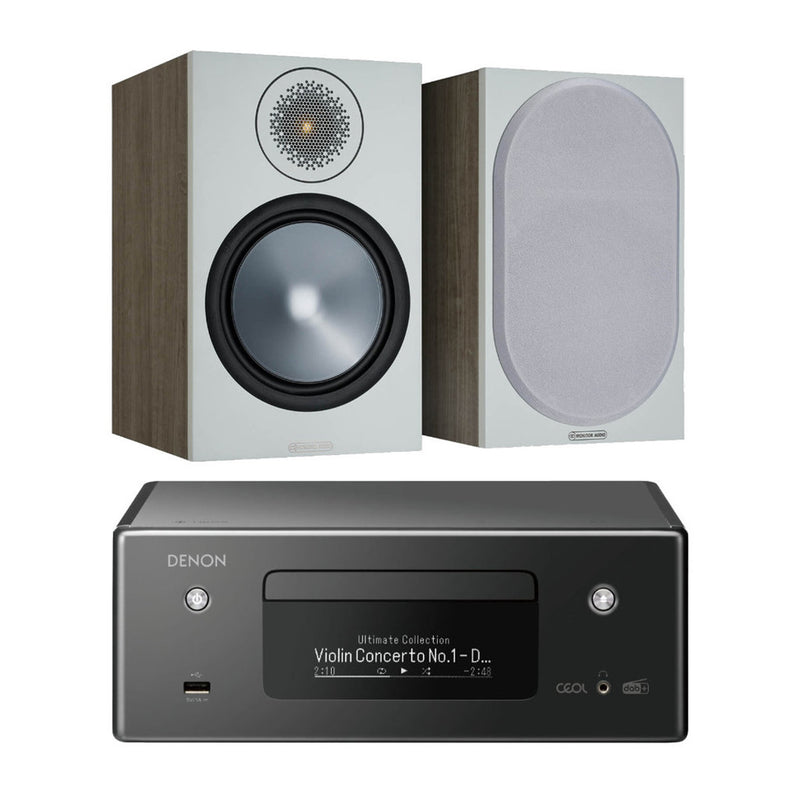 מערכת סטריאו Denon Ceol RCD-N10 + Monitor Audio Bronze 100