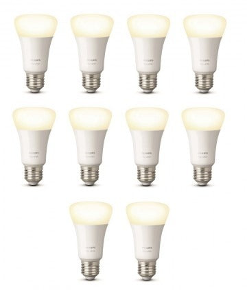 סט נורות Philips Hue E27 A60 9.5W Dimable White x10 pack