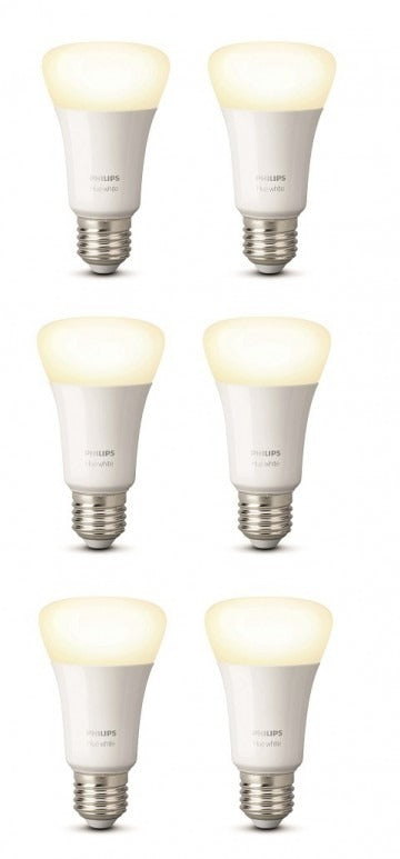 סט נורות Philips Hue E27 A60 9.5W Dimable White x6 pack