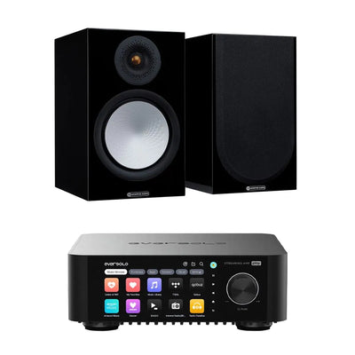 מערכת סטריאו EverSolo Play Amp + Monitor Audio Silver 100 7G