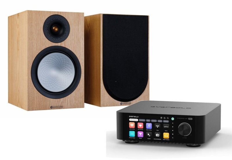 מערכת סטריאו EverSolo Play Amp + Monitor Audio Silver 100 7G