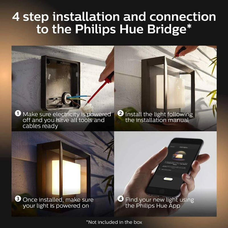 גוף תאורה philips Hue Econic Square Outdoor Wall Light 15W W&Color Ambiance