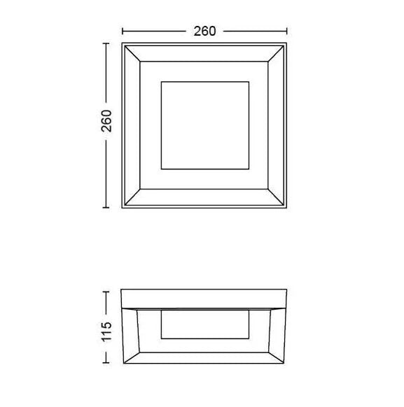 גוף תאורה philips Hue Econic Square Outdoor Wall Light 15W W&Color Ambiance