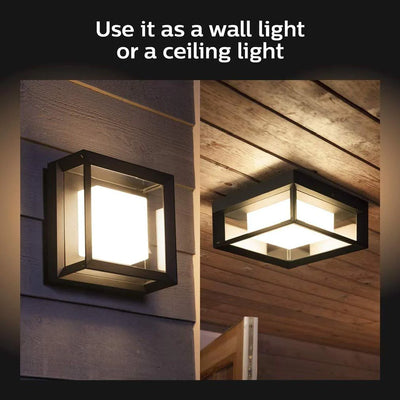 גוף תאורה philips Hue Econic Square Outdoor Wall Light 15W W&Color Ambiance