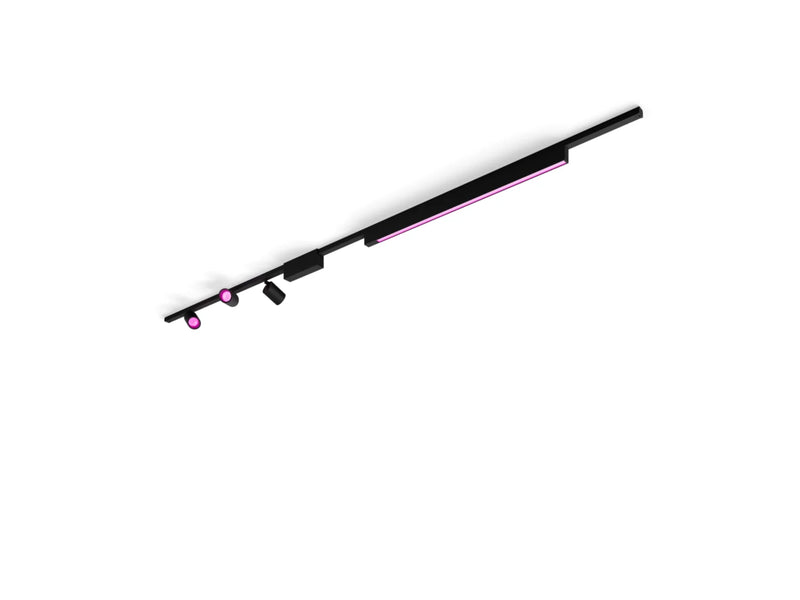 פס צבירה Philips Hue Perifo straight ceiling kit, 3 spots, 1 light bar, Black