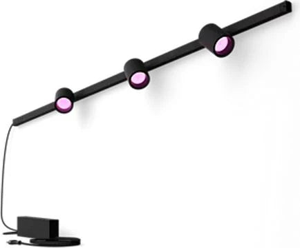 פס צבירה Philips Hue W&C Perifo rail system set for the Wall straight with 3 Spots Black