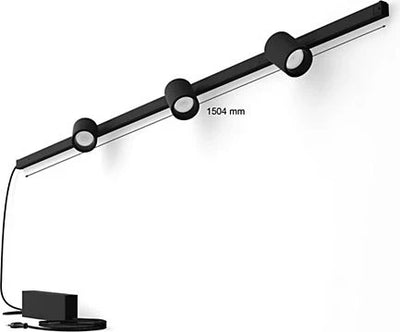 פס צבירה Philips Hue W&C Perifo rail system set for the Wall straight with 3 Spots Black