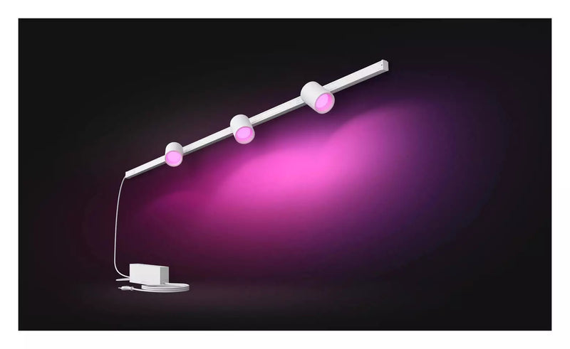 פס צבירה Philips Hue W&C Perifo rail system set for the Wall straight with 3 Spots White