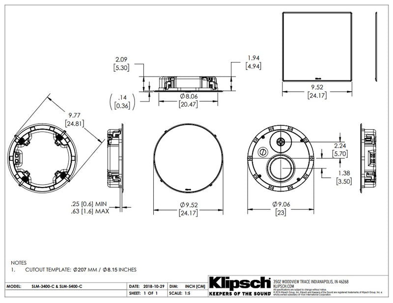 רמקול שקוע Klipsch SLM-3400C