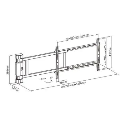 זרוע חשמלית מתכווננת לטלוויזיה עד "75 PLB-M06