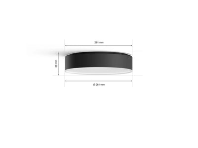 גוף תאורה philips Hue Enrave S Ceiling Lamp White Ambiance-Black