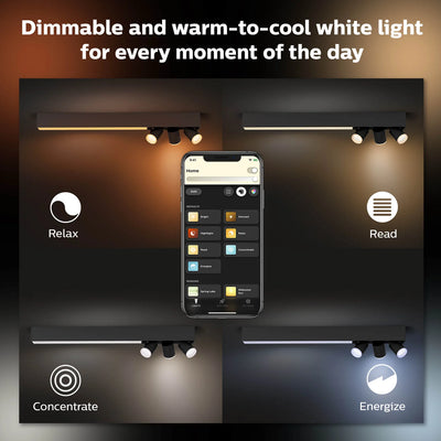 גוף תאורה philips Hue Centris 3 Ceiling Lamp W&Color Ambiance-Black V2