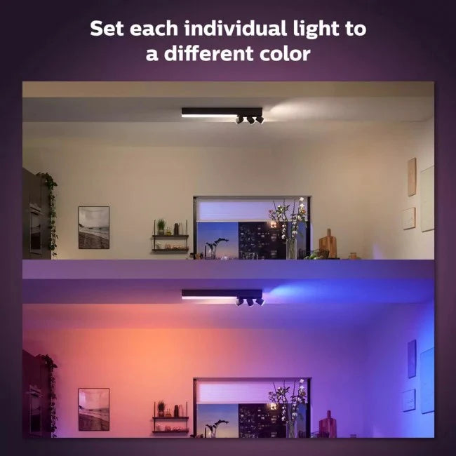 גוף תאורה philips Hue Centris 3 Ceiling Lamp W&Color Ambiance-Black V2