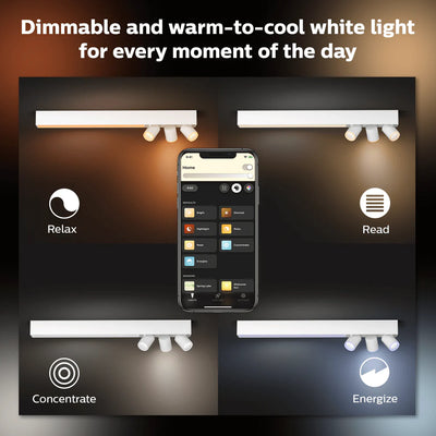גוף תאורה philips Hue Centris 3 Ceiling Lamp W&Color Ambiance-White V2