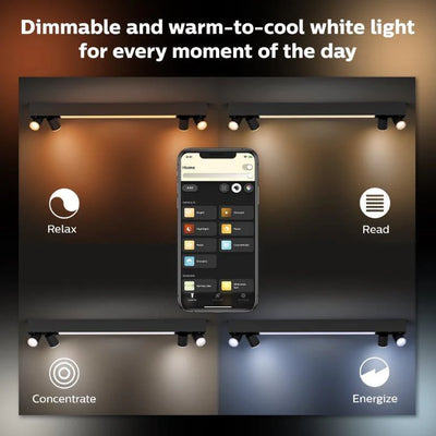 גוף תאורה philips Hue Centris 4 Ceiling Lamp W&Color Ambiance-Black V2