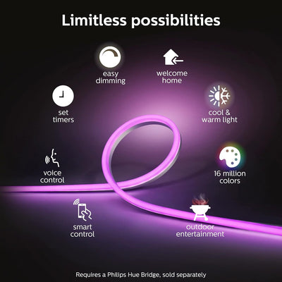 פס תאורת חוץ Philips Hue Outdoor Lightstrip 5M W&Color Ambiance