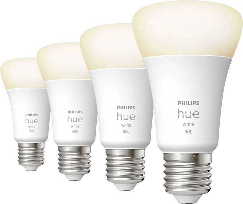 סט נורות Philips Hue E27 A60 9.5W Dimable White x4 pack