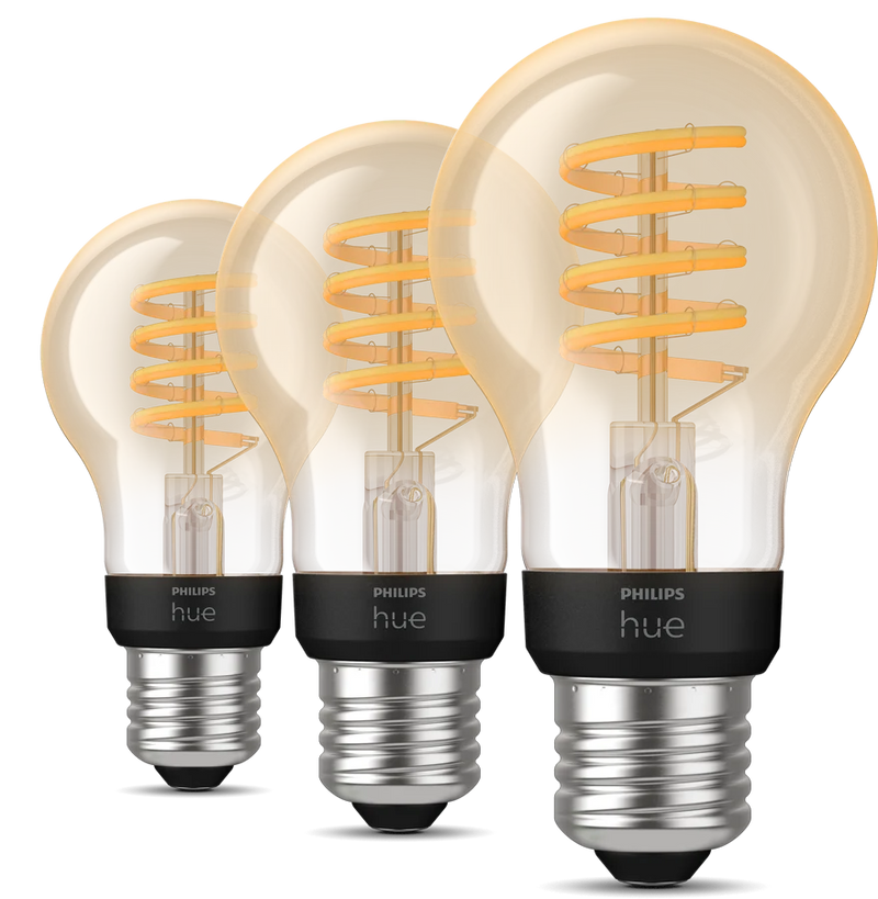סט נורות Philips Hue E27 White Ambiance Filament A60 7W 3pack