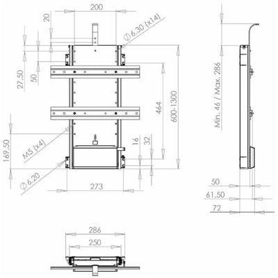 מעלית נסתרת מרהיט למסך עד 55 אינץ Venset TS700A