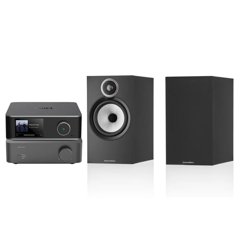 מערכת סטריאו Wiim Ultra Streamer + WiiM Vibelink Power Amp + רמקולים B&W 606 S3