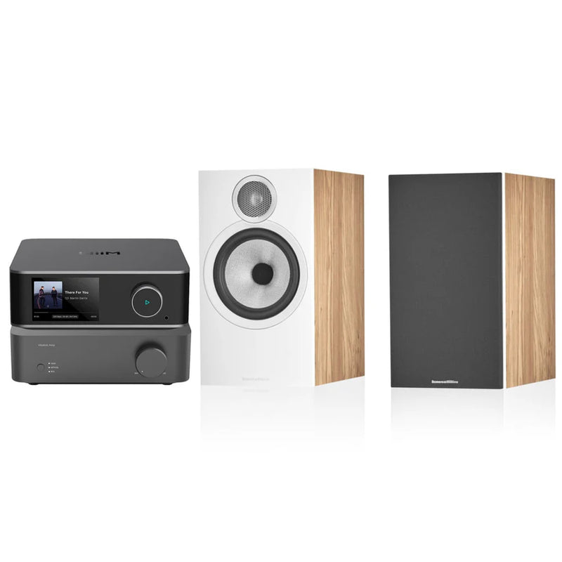 מערכת סטריאו Wiim Ultra Streamer + WiiM Vibelink Power Amp + רמקולים B&W 606 S3
