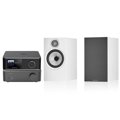 מערכת סטריאו Wiim Ultra Streamer + WiiM Vibelink Power Amp + רמקולים B&W 606 S3