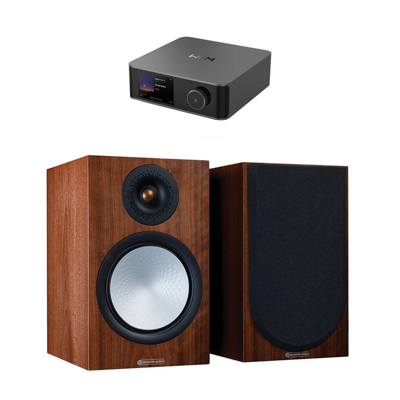 מערכת סטריאו Wiim Amp Ultra With Streamer + Monitor Audio Silver 50 7G