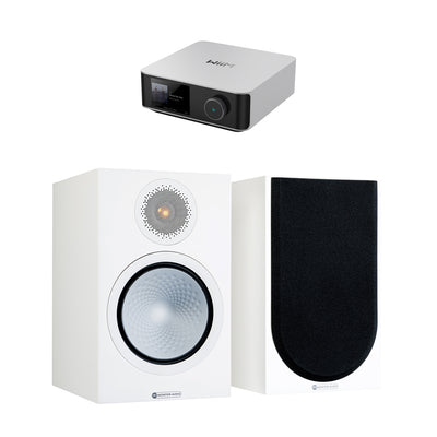 מערכת סטריאו Wiim Amp Ultra With Streamer + Monitor Audio Silver 50 7G