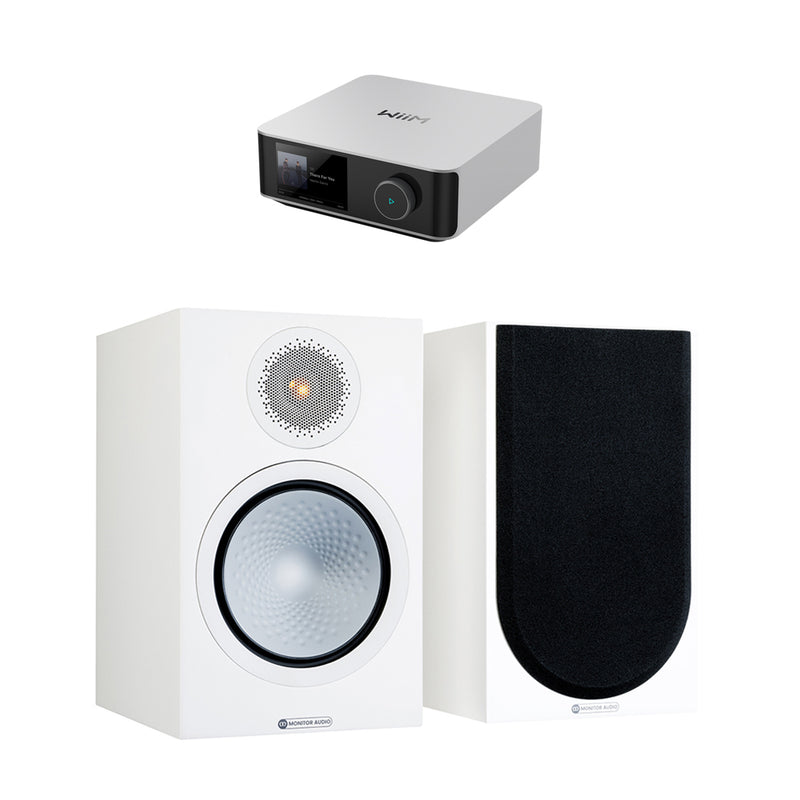 מערכת סטריאו Wiim Amp Ultra With Streamer + Monitor Audio Silver 50 7G