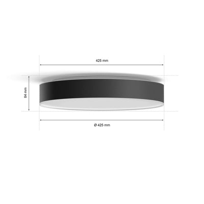 גוף תאורה philips Hue Enrave L Ceiling Lamp White Ambiance-Black