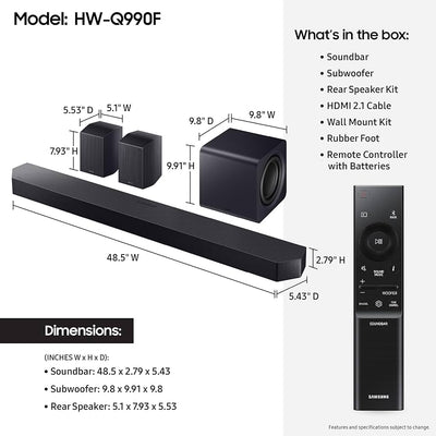 מקרן קול כולל סאב אלחוטי Samsung HW-Q990F