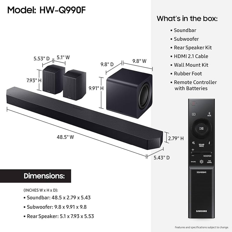 מקרן קול כולל סאב אלחוטי Samsung HW-Q990F